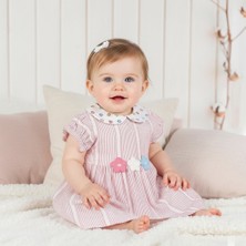 Ürünya Kız Bebek Çocuk Çiçek Desenli Kısa Kollu Elbise