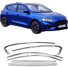 Ford Focus 4 Hb Cam Çerçevesi Kenar Çıtası Krom Tamtur 2019+ 8 Parça