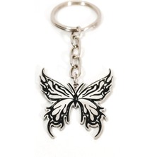 Moncuk Design Tribal Desenli Kelebek Anahtarlık Gümüş Renk – Özgür ve Iddialı Şık Çanta & Anahtar Aksesuarı