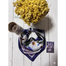 Trend Dokunuş Kadın Sulu Boya Efektli Papatyalı Fular