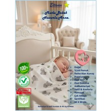 Eltanin %100 Pamuk Penye Raporlu Çok Amaçlı Çift Taraflı Bebek Battaniyesi - 90X90CM, Doğal Soft Özel Doku