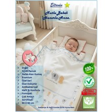 Eltanin %100 Pamuk Penye Raporlu Çok Amaçlı Bebek Battaniyesi - Minituffy, 90X90CM, Doğal Özel Doku, Yumuşak