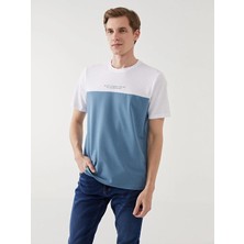 Lc Waikiki Yeni Sezon Bisiklet Yaka Kısa Kollu Renk Bloklu Erkek Tişört