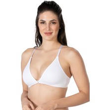 Beyaz Mı Emay 1416 Modal Cotton Önden Açmalı Sporcu Sütyen