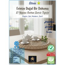 Eltanin %100 Doğal El Yapımı Çok Amaçlı Dekoratif Şık Rattan Tepsi (38 Cm, 1. Sınıf, Dekoratif)
