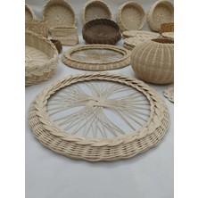 Eltanin %100 Doğal El Yapımı Çok Amaçlı Dekoratif Şık Rattan Tepsi (38 Cm, 1. Sınıf, Dekoratif)