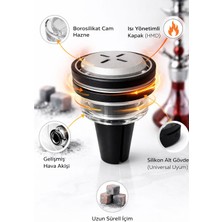 Han Tobacco Premium Cam Quasar Lüle Seti - Hmd Kapaklı Isı Yönetimli Nargile Lülesi | Borosilikat Cam + Silikon Gövde | Yoğun Duman & Uzun Içim