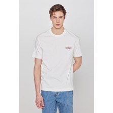 Wrangler %100 Pamuk Regular Fit Normal Kesim Bisiklet Yaka Logo Detaylı Tişört