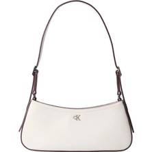 Calvin Klein %51 Geri Dönüştürülmüş Polyester, %49 Geri Dönüştürülmüş Poliüretan Beyaz Kadın Omuz Çantası LV04F3170G4LX