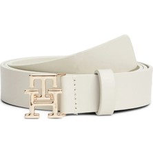 Tommy Hilfiger Beyaz Kadın Kemer Th Logo 2.5