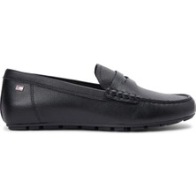 Tommy Hilfiger %100 Koyun Derisi Siyah Kadın Loafer FW0FW09350BDS