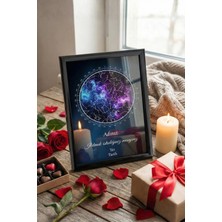 Pura Morena Kişiye Özel Yıldız Haritası Cam Tablo Galaksi Nebula Kişiselleştirilebilir Hediye Gökyüzü Haritası