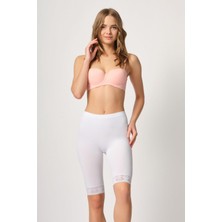 Beyaz Mı Emay 3004 Soft Uzun Paça Dantel Boxer