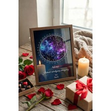 Pura Morena Kişiye Özel Yıldız Haritası Cam Tablo Galaksi Nebula Kişiselleştirilebilir Hediye Gökyüzü Haritası