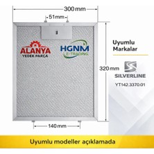 Hgnm E-Trading Silverline YT142.3370.01 Davlumbaz Tel Filtresi – 318x297 mm Aspiratör Metal Yağ Filtresi Teli, Süzgeç Filtre