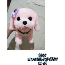 Toys Büyük Boy Pilli Oyuncak Köpek, Hareketli Sesli Oyuncak Köpek, Peluş Köpek , 20 cm