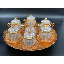 Ceyyiz Gold Incili Kahve Fincanı Lokumluk Seti 8 Parça