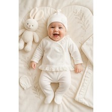 Ozz Baby 0-3 Ay Kız Bebek Yeni Doğan Dantelli Fırfırlı 10'lu Hastane Çıkışı Zıbın Seti Seti