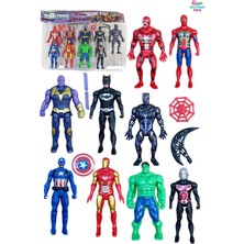 Brother Toys Süper Kahramanlar 9 Adet Figür Oyuncak Seti 12 Cm. Örümcek Adam Kara Panter Batman Thanos