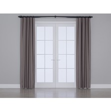Gauze Fabric Design Blackout Karartma Özellikli Perde Metalik Gri
