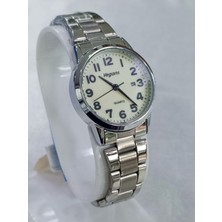 Vegans Çelik Kordonlu, Takvimli, Kadranı Fosforlu, Vidalı Arka Kapak, 3 Atm Su Geçirmez, 2 Yıl Garantili Kadın Kol Saati