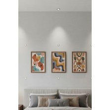 Safir Design 3'lü Soyut Bohem Modern Sanat Çerçeveli Tablo Seti