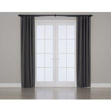 Gauze Fabric Design Blackout Karartma Özellikli Perde Koyu Gri