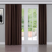Gauze Fabric Design Blackout Karartma Özellikli Perde Kahverengi