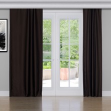 Gauze Fabric Design Blackout Karartma Özellikli Perde Koyu Kahverengi