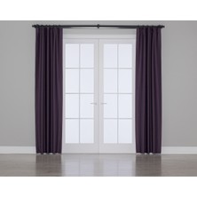 Gauze Fabric Design Blackout Karartma Özellikli Perde Patlıcan Moru