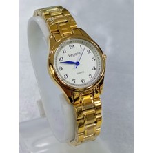 Vegans Çelik Kordonlu, Altın Sarısı, 3 Atm Su Geçirmez, 2 Yıl Garantili Kadın Kol Saati