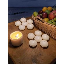 İV BLUE PURPLE Iv Blue Purple 12'li Krem Rengi Suda Yüzen Mum