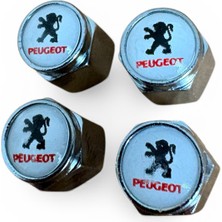 Peugeot Logolu Metal 4 Adet Sibop Kapak Takımı