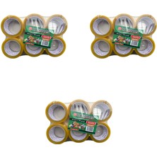 Hasbros Bant Şeffaf Koli Bandı / 45 mm x 100 Yrd - 91 Metre / 6'lı 3 Paket - 18 Rulo