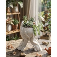 Epilons Sanatsal El Figürlü 3D Baskı Dekoratif Saksı Vazo Ev Ofis Dekoru