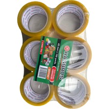 Hasbros Bant Şeffaf Koli Bandı / 45 mm x 100 Yrd - 91 Metre / 6'lı Paket