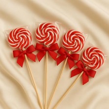Candyemiro Kırmızı Kurdeleli Klasik Sarmal Lolipop