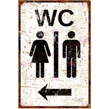 AYNED Print Bay Bayan Wc Yönlendirme Levhası Sol Ok – Dekoratif Alüminyum Tabela