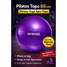 DNC Pilates Topu 65 cm Mor Denge Egzersiz Topu Fitness Yoga Spor Topu