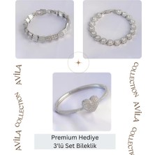 Vıp Silver Işıltı Üçlü Kadın Bileklik Seti