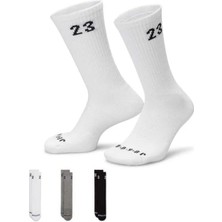 Nike Jordan Essential Crew Çorap (3 Çift) (Beyaz-Gri-Siyah)