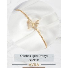 Kelebek Işıltısı Asansörlü Kadın Bileklik