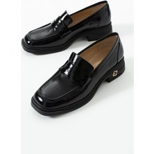 Dericia Shoes Flair Hakiki Deri Rugan Günlük Rahat Kadın Loafer Ayakkabı