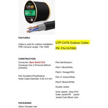 Ayt Feny FN-CAT690 305 Metre 23 Awg 0.57MM Dış Mekan Cat6 Utp Kablo