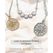 Güneş Inci Parıltı Üçlü Set Çelik Zincir Kolye