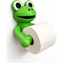 Yapı3D 🐸 Sevimli Kurbağa Tuvalet Kağıdı Askılığı | Duvar Tipi Wc Kağıtlık | Sert Plastik Dayanıklı Banyo Aksesuarı | Dekoratif Kağıt Tutucu