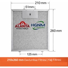 Hgnm E-Trading 210X260 mm Davlumbaz Filtresi Yağ Filtresi 21X26 cm Davlumbaz Aspiratör Kaset Süzgeç Filtre Teli
