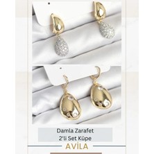 Mini Damla Ikili Küpe Seti Kadın Küpe