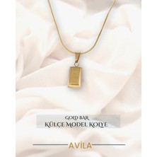Mini Külçe Model Kolye  Çelik Zincir