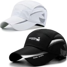 Valkyrie 2’li Spor Şapka Seti Unisex – Siyah & Beyaz Nefes Alabilir Yazlık Şapka Ayarlanabilir Outdoor Koşu Güneşlik Şapka